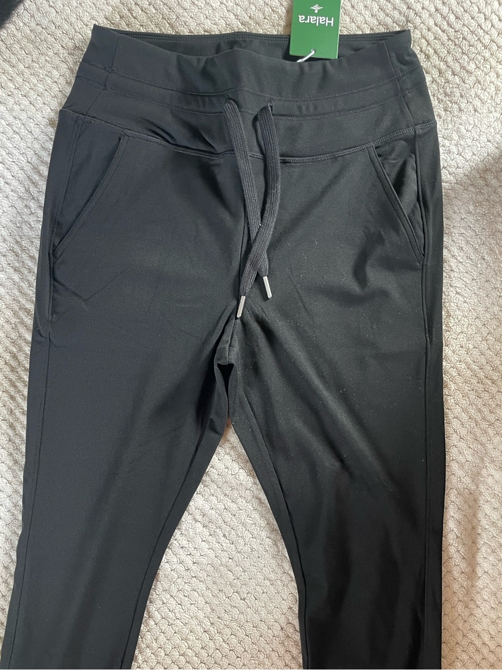 HALARA Black Women's Athletic Jogger Pants with Drawstring